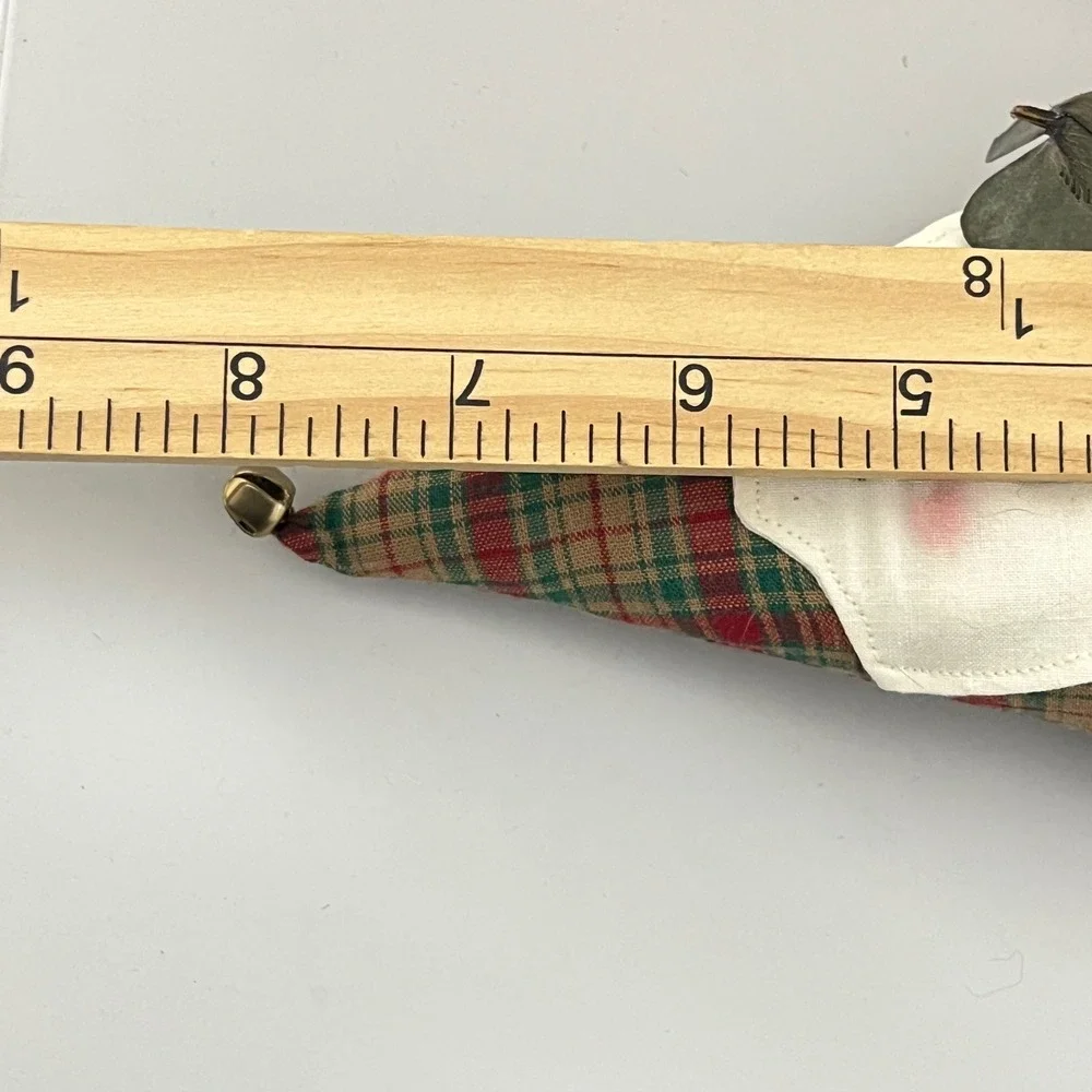 Vintage Santa Doll & Pillow Set Unisex OS Red Green Plaid Primitive Folk Art